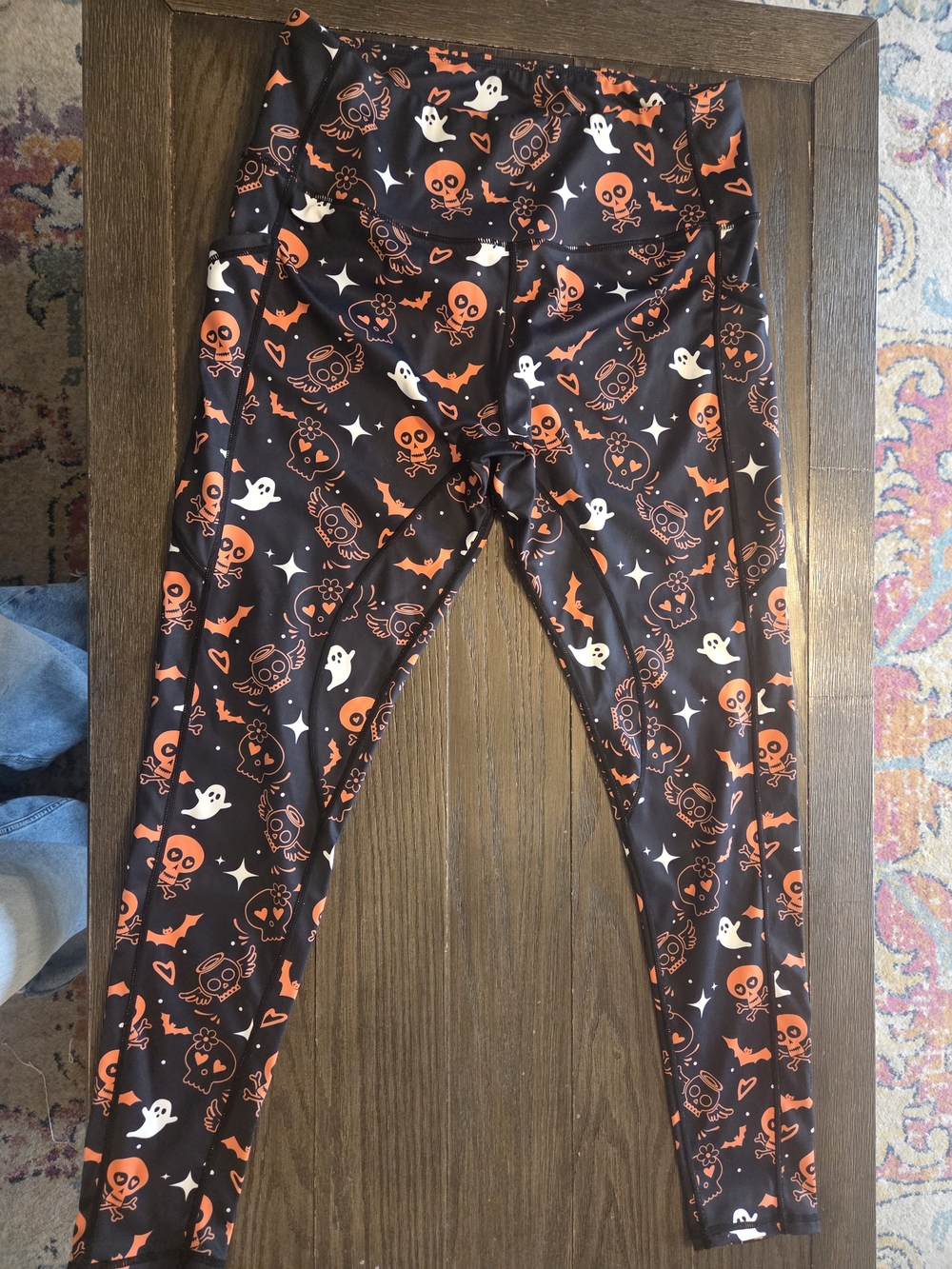 Black Halloween Skull & Ghost Leggings